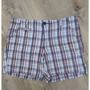 3/30 Sz 14 Faded Glory Americana Plaid Bermuda Shorts
